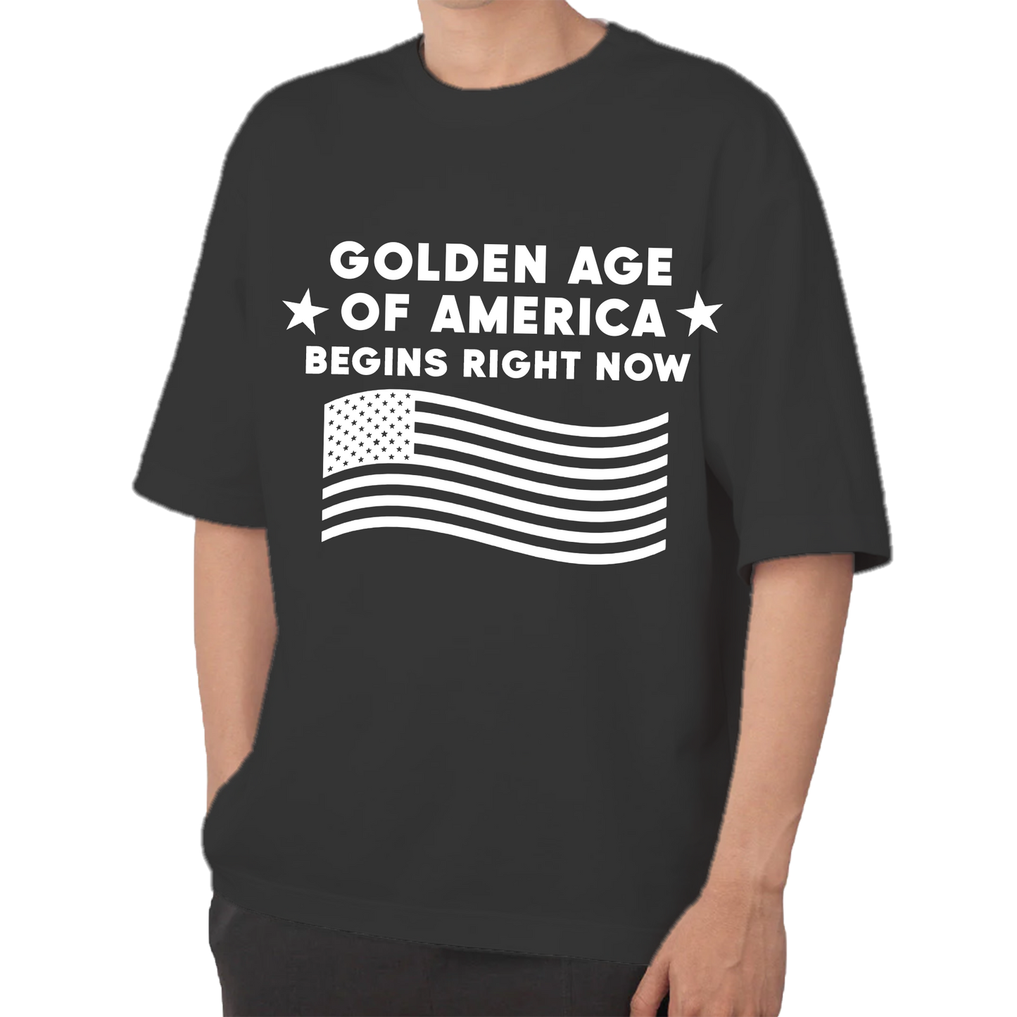 Golden Age of America T-Shirt with Flag | Front Only