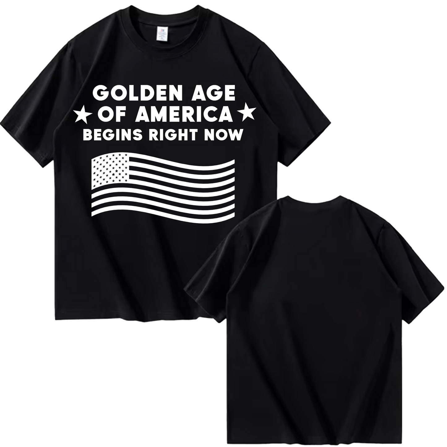 Golden Age of America T-Shirt with Flag | Front Only