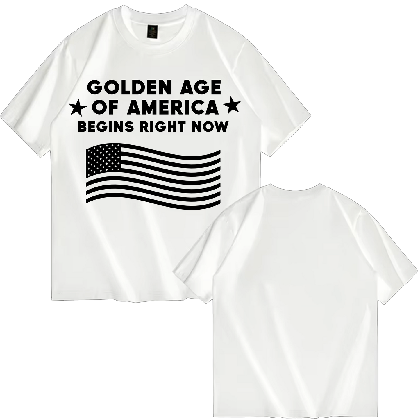 Golden Age of America T-Shirt with Flag | Front Only